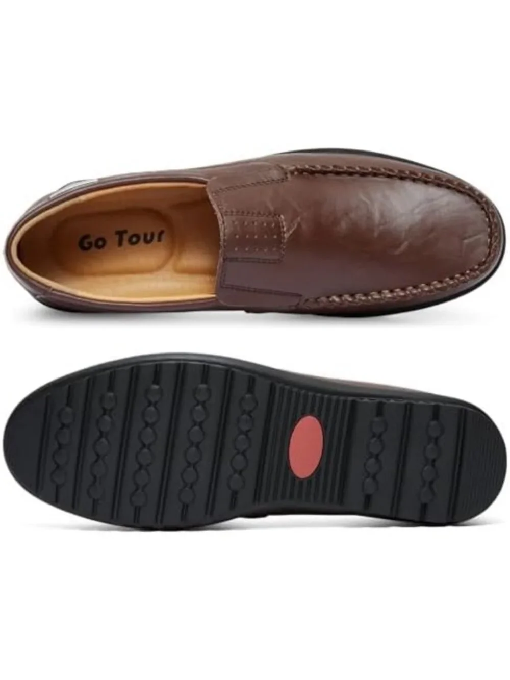 Stylish Men's Casual Leather Slip-On Loafers - Comfortable Fashion Shoes